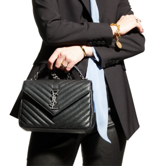 SAINT LAURENT Medium College Bag Peacock Green - Picture 17 of 17